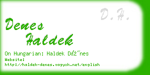 denes haldek business card